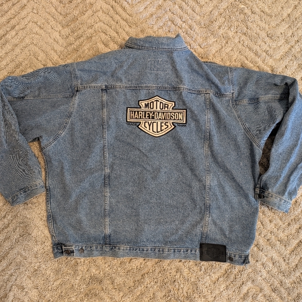Harley Davidson Motorcycles Men's Embroidered Denim Jean Jacket XXL
